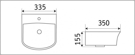 Раковина из санфаянса CeramaLux 78369 34х35 подвесная цвет белый 1 отверстие под смеситель