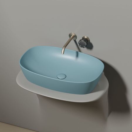 Раковина из сантехнического фарфора Ceramica Nova ELEMENT CN6049MLG 60х40 накладная цвет зеленый без отверстий под смеситель