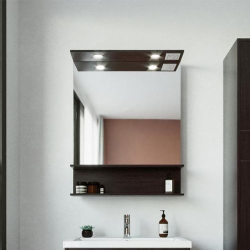 Зеркало с подсветкой Бриклаер 4627125415050 70х90 цвет венге - фото 2