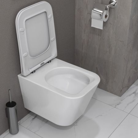 Унитаз подвесной Taliente Correto Tornado 3 CR55003 белый с сиденьем микролифт безободковый смыв торнадо