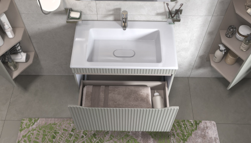 Тумба под раковину Velvex Alba 369 тирамису 76х45х51 подвесная цвет тирамису - фото 4