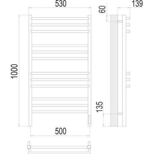 Полотенцесушитель Terminus 4670078527196 53х100 электрический хром - фото 3