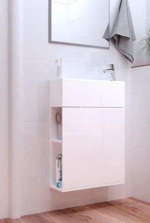 Тумба с раковиной 1MarKa Stretto У94716 50х20 подвесная цвет белый