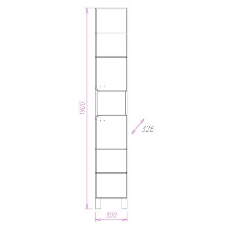 Шкаф-пенал Onika Стиль 403048 30х190 напольный цвет белый/коричневый