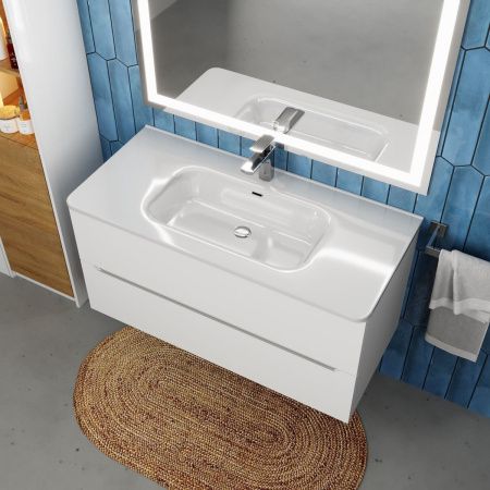 Раковина керамическая Uperwood Monica RMonica100wg 100х50 полувстраиваемая цвет белый