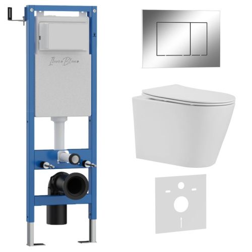 Комплект унитаз с инталляцией и клавишей смыва Iberica Blanca BURGOS ALTO IB.001M.BRA.234.852 - фото 2