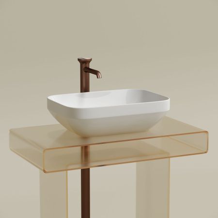 Раковина из сантехнического фарфора Ceramica Nova ELEMENT CN6055 50х40 накладная цвет белый без отверстий под смеситель