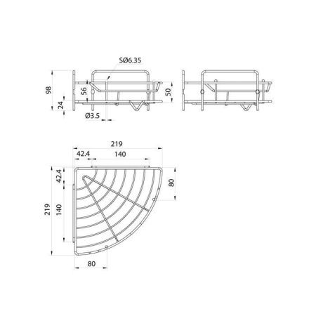 Полка в ванную комнату Milardo Grid GRICC1CM44