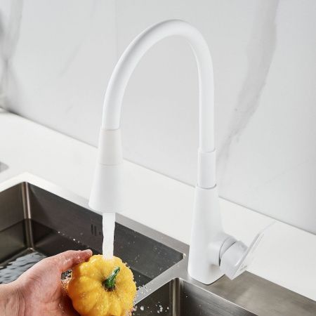 Смеситель для кухни Raffine F313C-1 на мойку белый