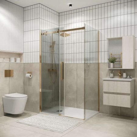 Душевой уголок Grossman Classic 120.K33.04.1690.32.00 160х90 стекло прозрачное профиль золото без поддона