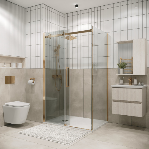Душевой уголок Grossman Classic 120.K33.04.1290.32.00 120х90 стекло прозрачное профиль золото матовое - фото 5