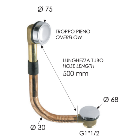 Слив-перелив для ванны Remer 96CC
