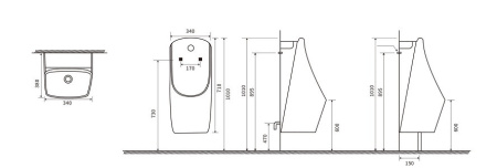 Писсуар Ceramalux x577p подвесной белый