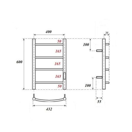 Полотенцесушитель Point Афина PN04846B электрический черный