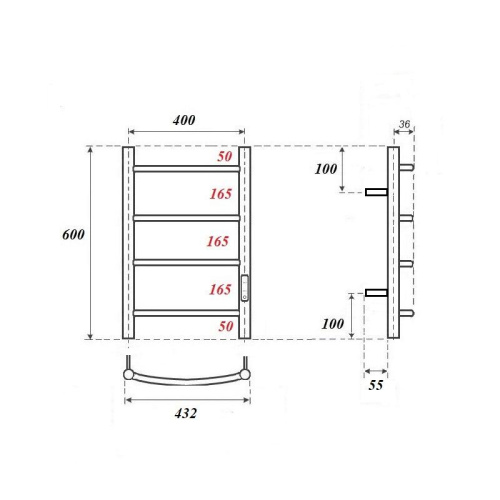 Полотенцесушитель Point Афина PN04846W электрический белый - фото 2