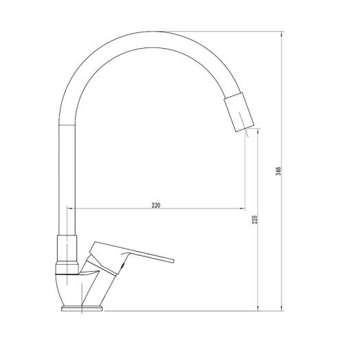 Смеситель для кухни Voda TD519G на мойку хром/серый - фото 3