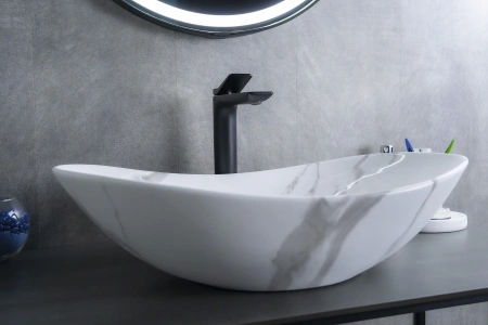 Раковина керамическая Gid Lago 54478 60х40 накладная цвет многоцветный без отверстий под смеситель