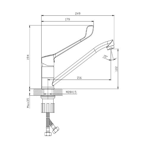 Смеситель Splenka S08 S08.42 на раковину хром - фото 3
