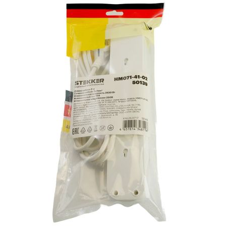 Удлинитель 4-местный с/з с выключателем HM071-41-03 Stekker Home (Хоме) 50140