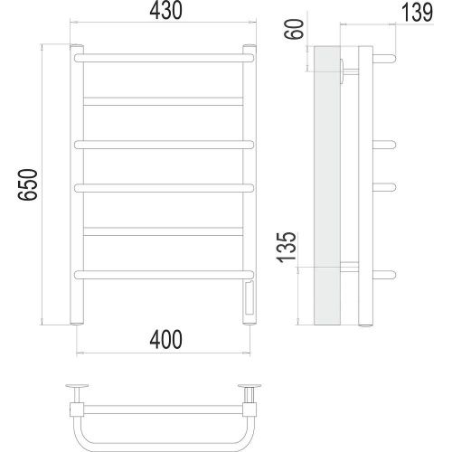 Полотенцесушитель Terminus 4670078531223 43х65 электрический хром - фото 3
