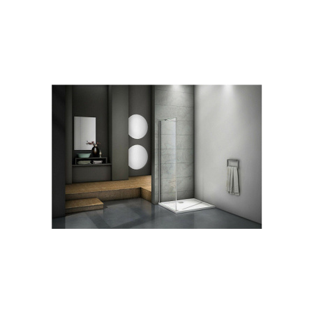 Душевая перегородка Good Door MOKKA МК00009 80х185 стекло прозрачное профиль белый