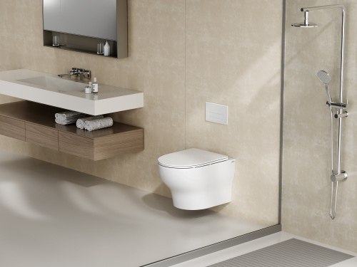 Унитаз подвесной Abber Bequem AC1128 белый с сиденьем микролифт безободковый смыв торнадо - фото 2