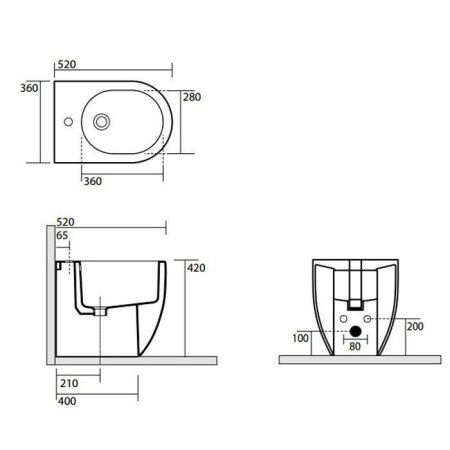 Биде напольное Kerasan Flo 312001*1 цвет белый