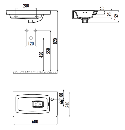 Раковина из сантехнического фарфора Creavit Memory MY060-00CB00E-0000 60х30 накладная цвет белый