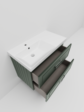 Тумба с раковиной La Fenice Cubo TWIN NFNC-01-CUB-G-90-2-3-90-2L 90х50 подвесная цвет серый