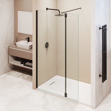 Душевая перегородка RGW Walk In 351005023-14 120х195 стекло прозрачное профиль черный