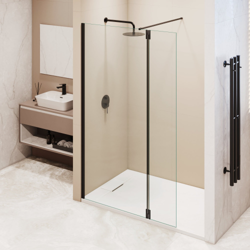 Душевая перегородка RGW Walk In 351005143-14 140х195 стекло прозрачное профиль черный - фото 3