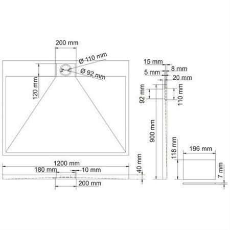 Душевой поддон из искусственного камня Wasserkraft Alme 15T 15T07 120х90 белый
