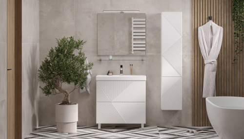 Тумба под раковину Velvex EDGE tn.EDG.9696.80.2Y белый глянец 80х39х80 напольная цвет белый - фото 5