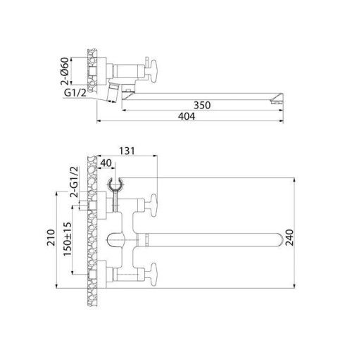 Смеситель для ванны и душа IDDIS Acros ACRSBL2i10WA настенный хром - фото 3