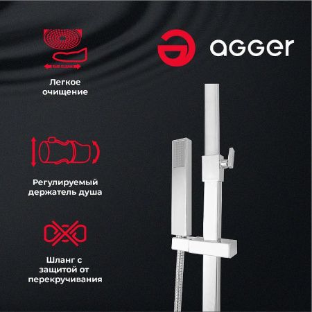 Душевая стойка Agger Great A2893300 настенная цвет хром
