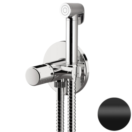 Гигиенический душ со смесителем Daniel TG6454DC15 черный матовый