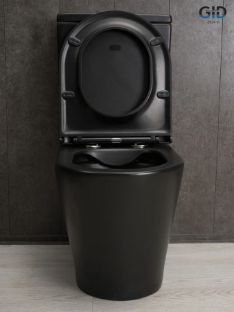 Унитаз напольный с бачком Gid Cortado Tn2189Bm (62248Y) черный с сиденьем микролифт безободковый
