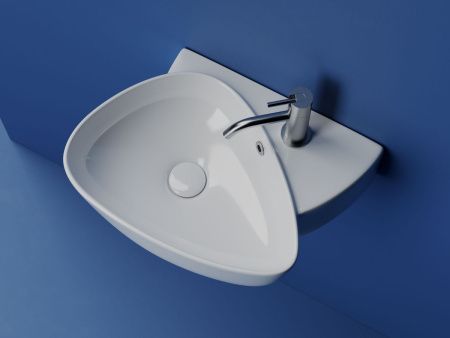 Раковина из сантехнического фарфора Ceramica Nova ELEMENT CN5049 50х40 подвесная цвет белый 1 отверстие под смеситель