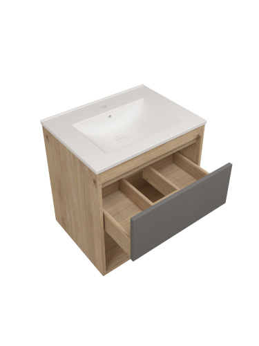 Фасад для тумбы под раковину Teymi Vitra T60409 57х2х23 цвет графит - фото 3