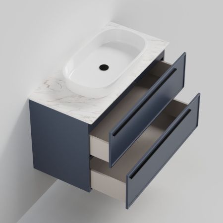 Тумба со столешницей La Fenice ELBA TWIN NFNC-01-ELB-BG-100-2-3-GG 100х50 подвесная цвет синий