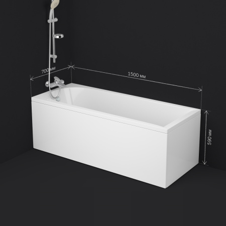 Ванна акриловая Am.Pm Spirit W72A-150-070W-A2 150х70 пристенная прямоугольная без каркаса