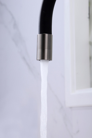 Смеситель для кухни Paulmark SALIX Sa213419-GM на мойку вороненая сталь