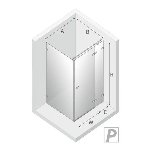 Душевой уголок New Trendy AVEXA Chrome EXK-1462 80х100 стекло прозрачное профиль хром глянцевый - фото 3