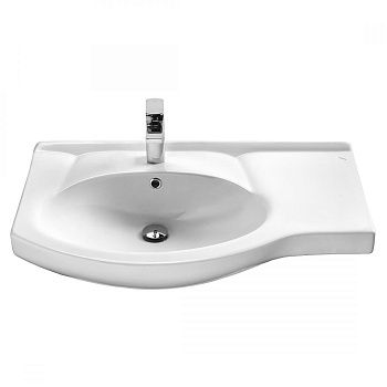 Раковина керамическая Onika Коралл 1WH110228 80х50 накладная цвет белый 1 отверстие под смеситель