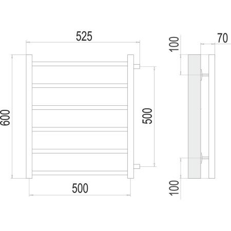 Полотенцесушитель водяной Terminus 4670078530004 55х60 хром