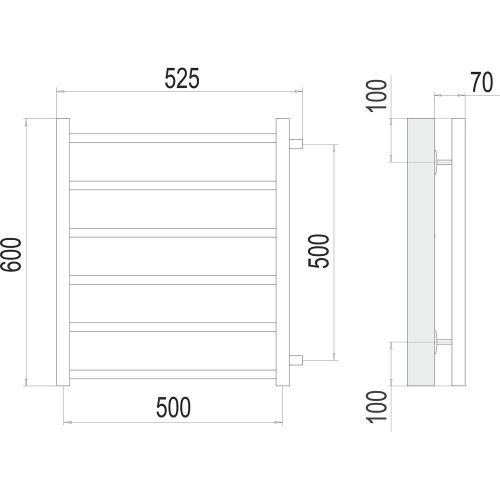 Полотенцесушитель водяной Terminus 4670078530004 55х60 хром - фото 3