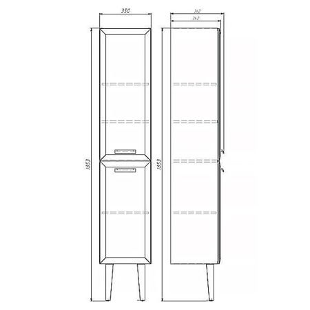 Шкаф-пенал Comforty Империя 00-00014791CF 40х190 напольный цвет белый
