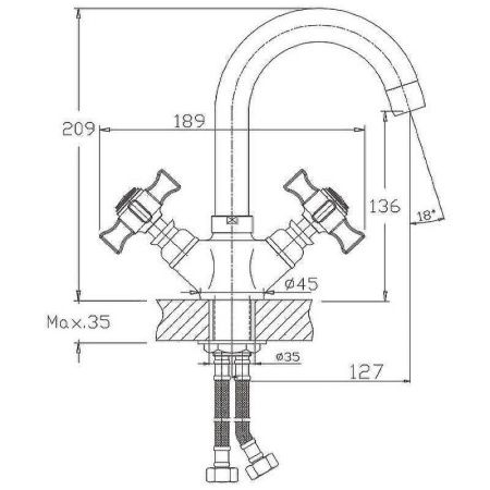 Смеситель Haiba HB24 HB4524 на раковину хром