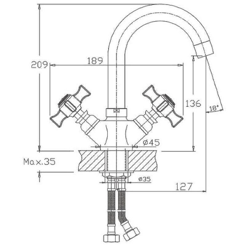 Cмеситель Haiba HB4524 на раковину хром - фото 2