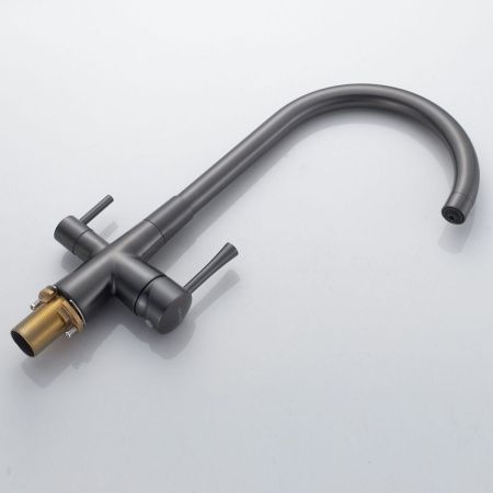 Смеситель для кухни Shevanik S428T на мойку оружейная сталь